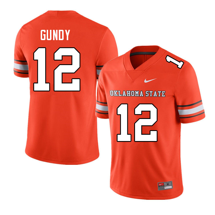 Men #12 Gunnar Gundy Oklahoma State Cowboys College Football Jerseys Sale-Alternate